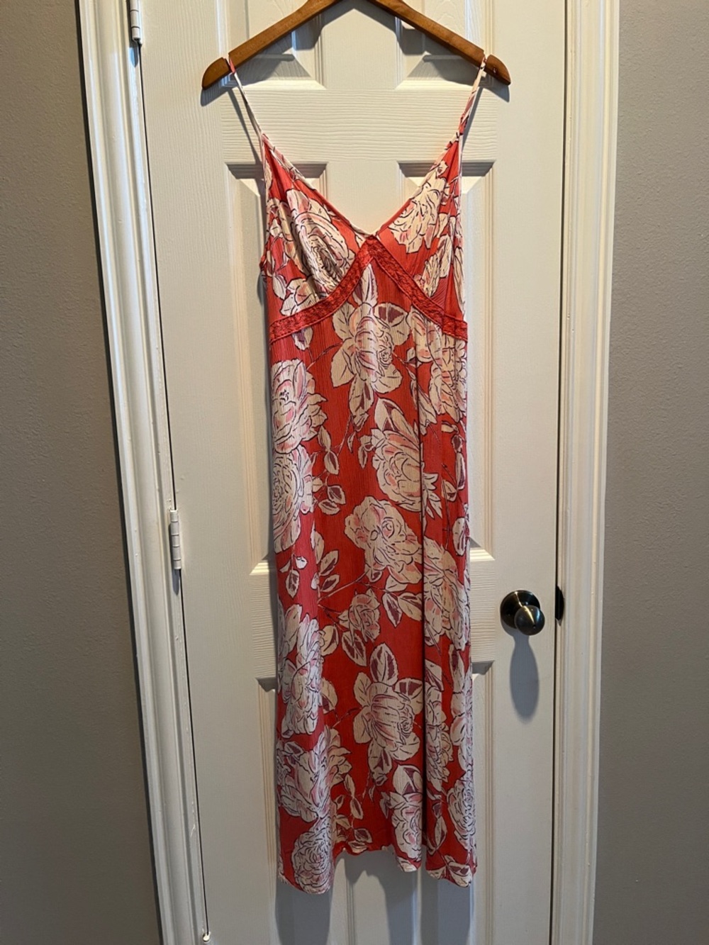 Coral Floral Slip Dress - Picture 5 of 7